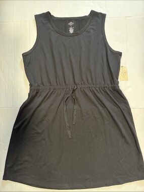St. John's Bay Black Sleeveless Drawstring Mini Dress